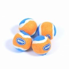 Dogtoy tennisbal S oranje/blauw 4 stuks