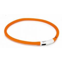 Halsband LED light oranje USB dogino
